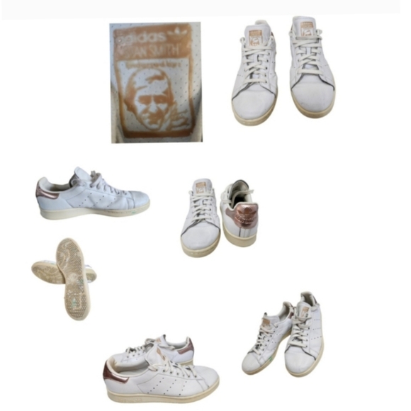 RARE VINTAGE ADIDAS STAN SMITH WOMENS WHITE LEATHER SNEAKERS - Picture 3 of 9